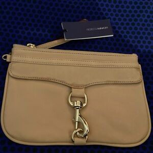 New Camel Leather Wristlet